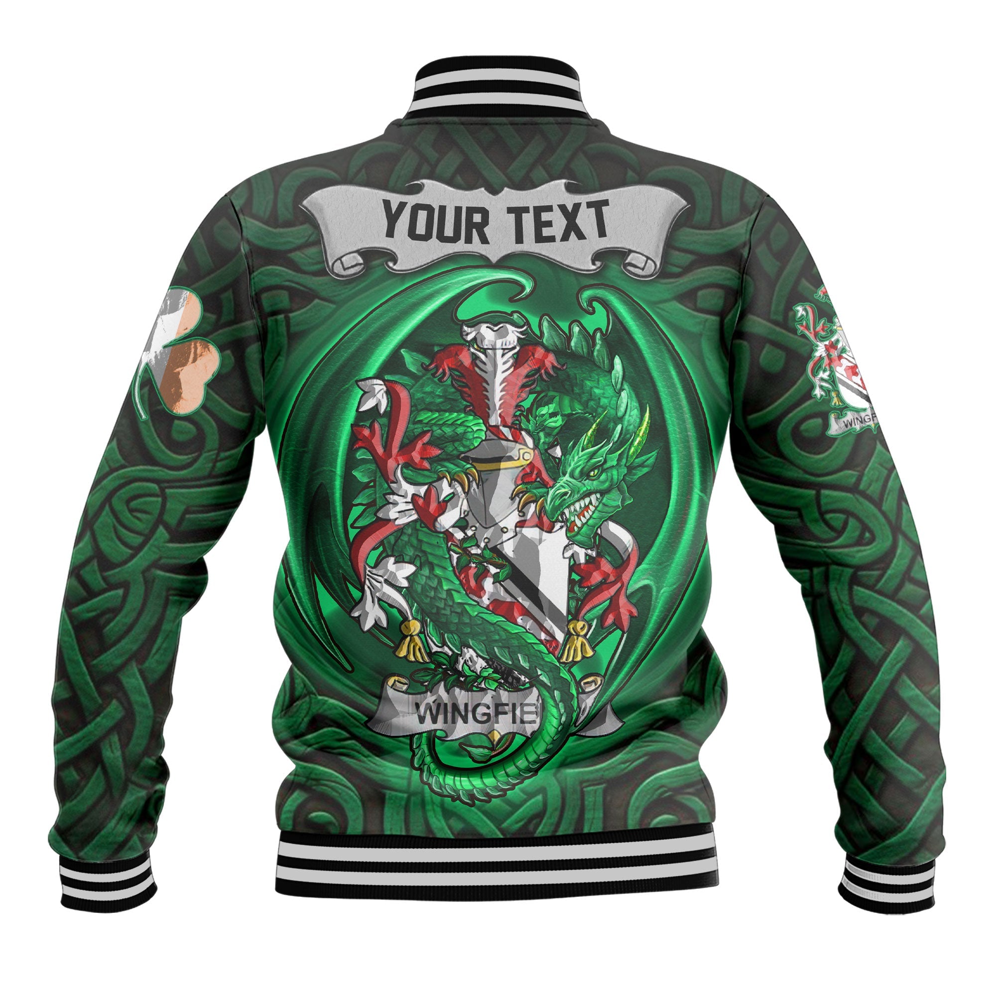 Wingfield Baseball Jackets The Green Dragon Of Ireland Style