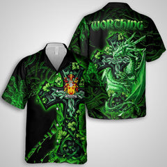 Worthing Hawaiian Shirts Celtic Cross And Dragon Style