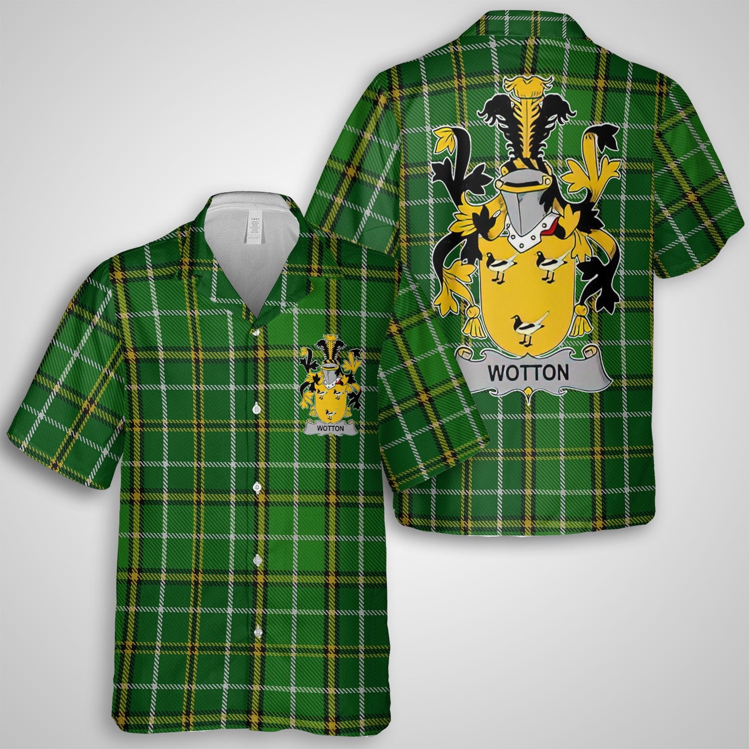 Wotton Hawaiian Shirts Crest And National Plaid Style