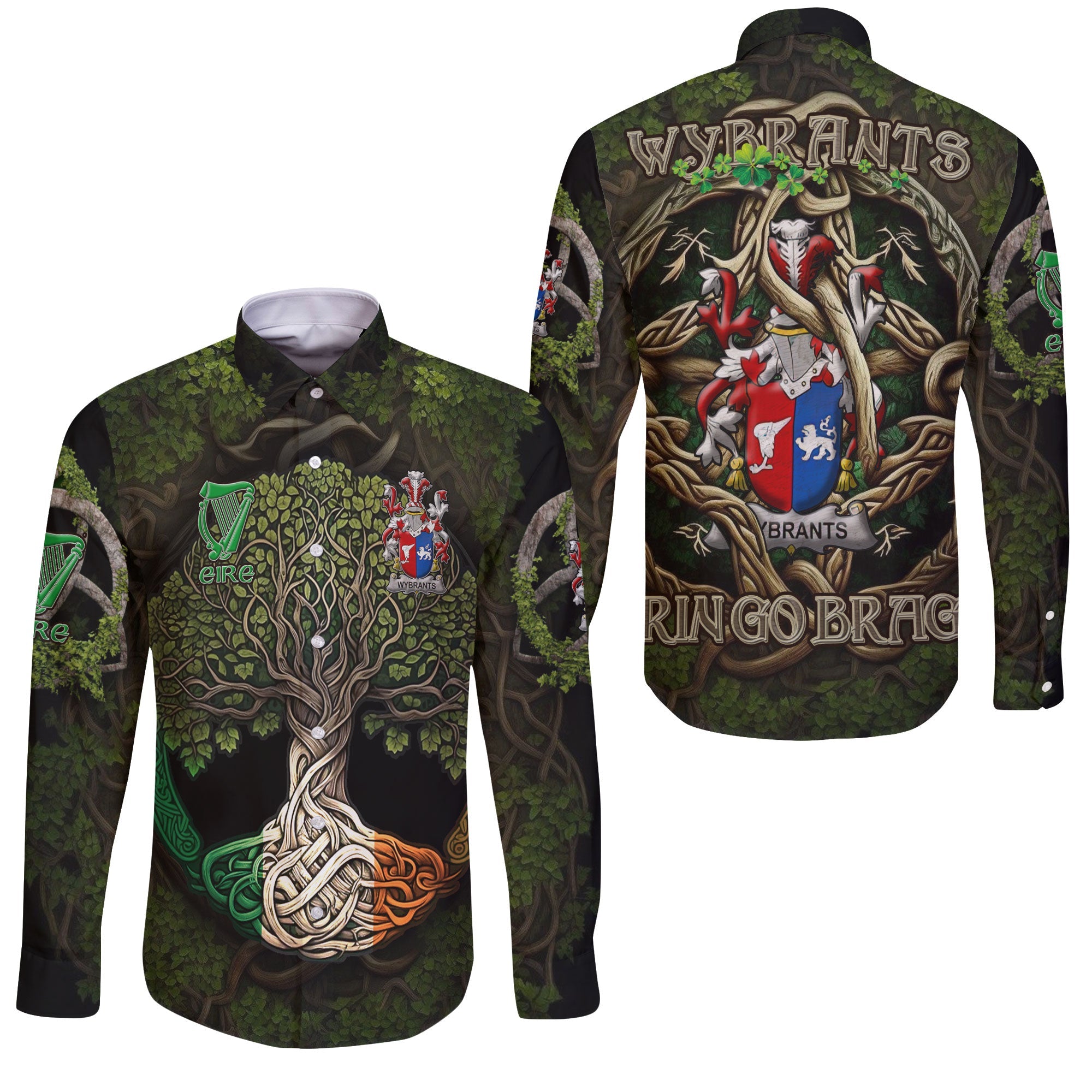 Wybrants Long Sleeve Button Shirts Ireland Is My Root Style