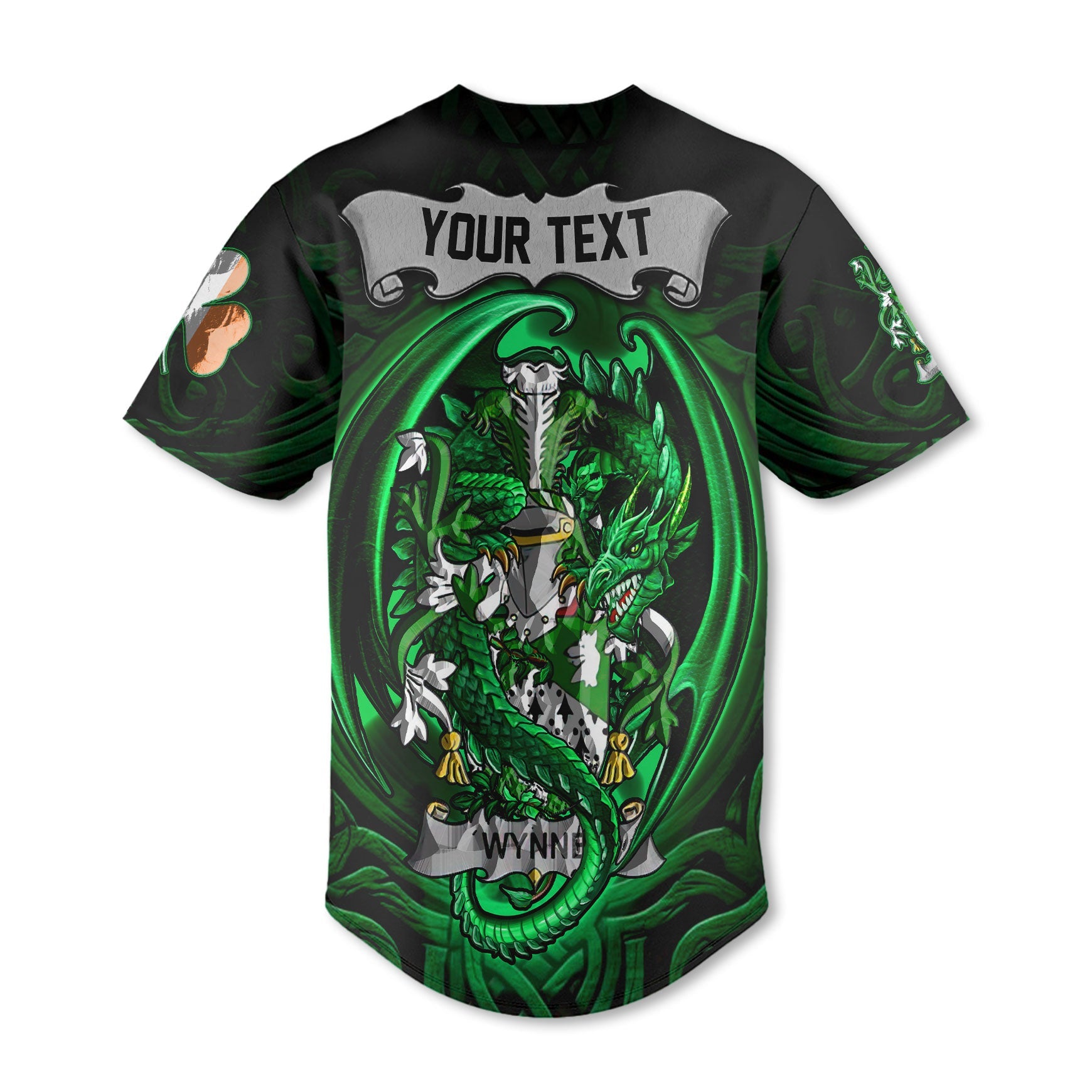 Wynne Baseball Jerseys The Green Dragon Of Ireland Style