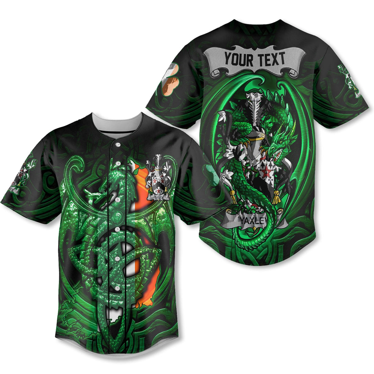 Yaxley Baseball Jerseys The Green Dragon Of Ireland Style