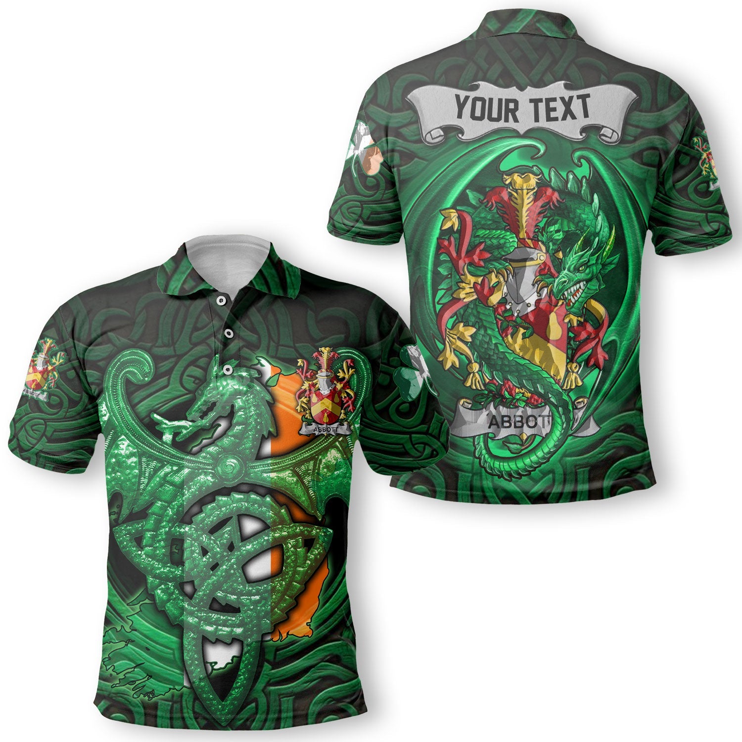 Abbott Polo Shirts The Green Dragon Of Ireland Style