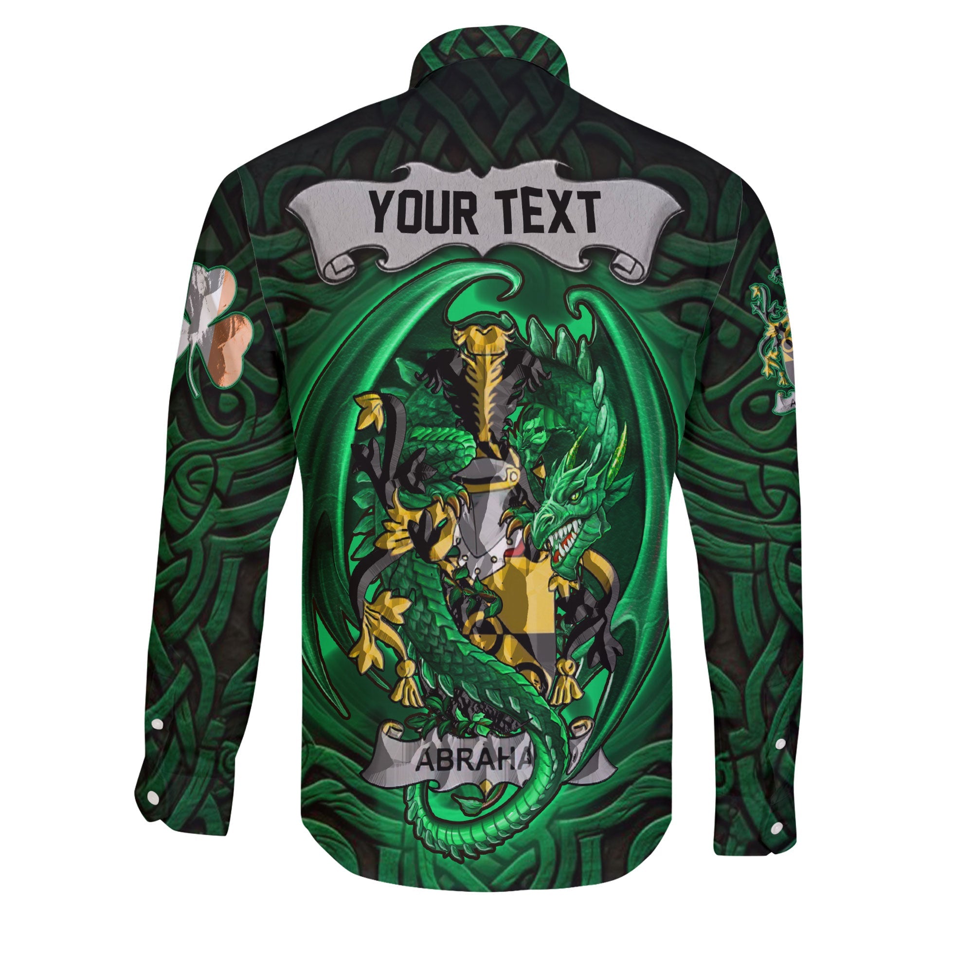 Abraham Long Sleeve Button Shirts The Green Dragon Of Ireland Style