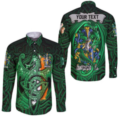 Agar Long Sleeve Button Shirts The Green Dragon Of Ireland Style