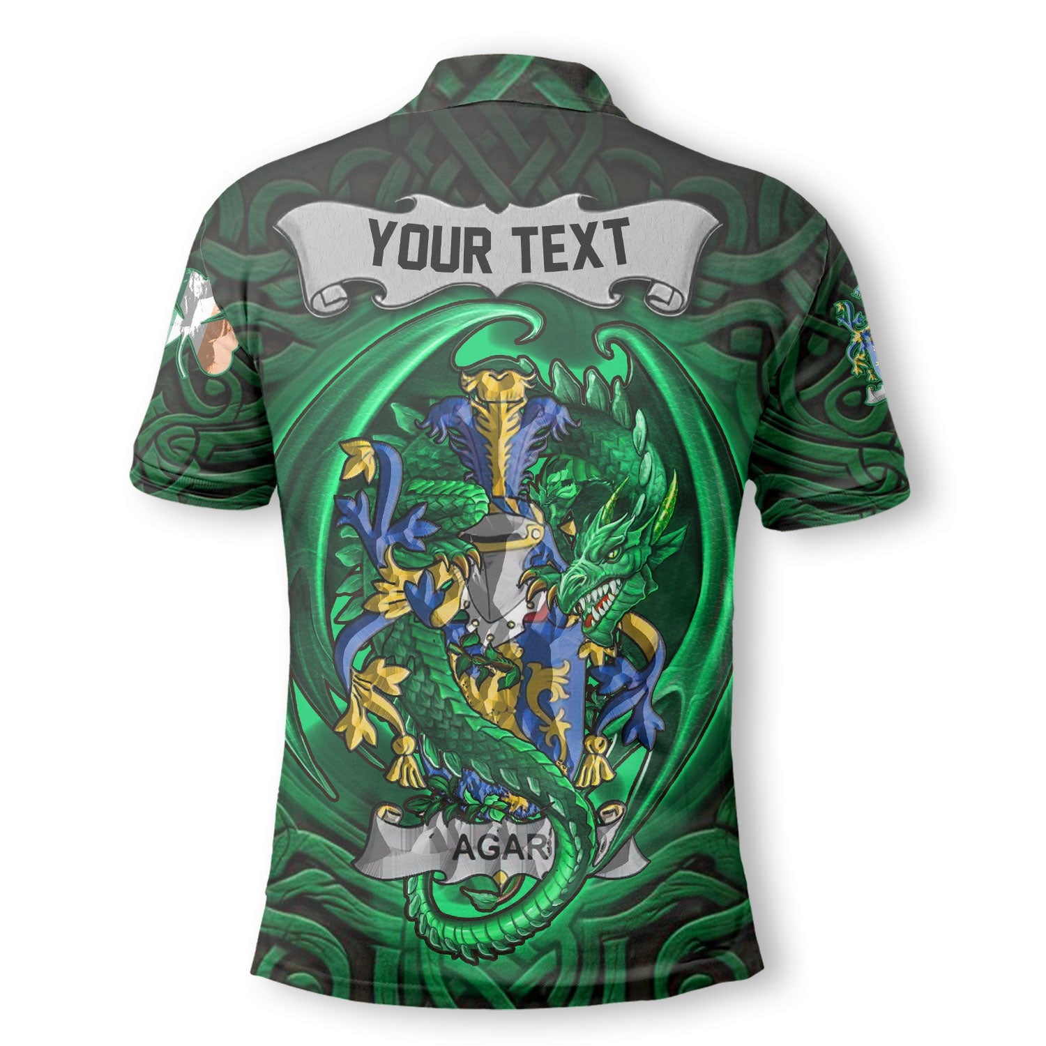 Agar Polo Shirts The Green Dragon Of Ireland Style