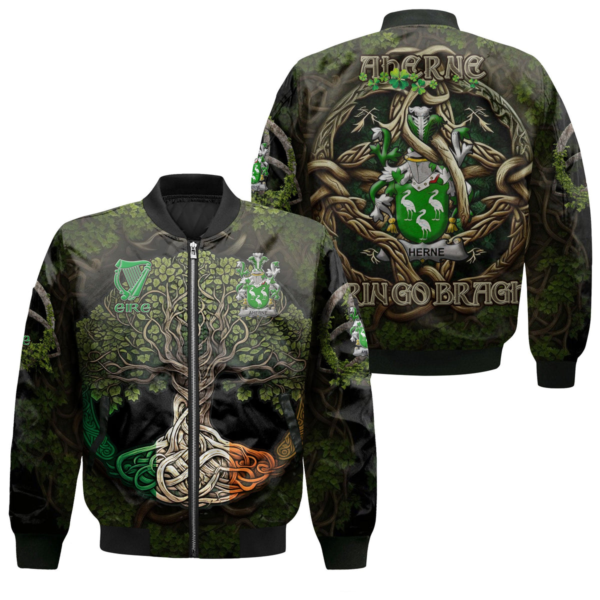 Aherne or Mulhern Bomber Jackets Ireland Is My Root Style