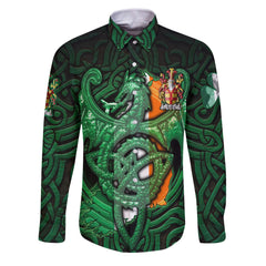 Alley Long Sleeve Button Shirts The Green Dragon Of Ireland Style