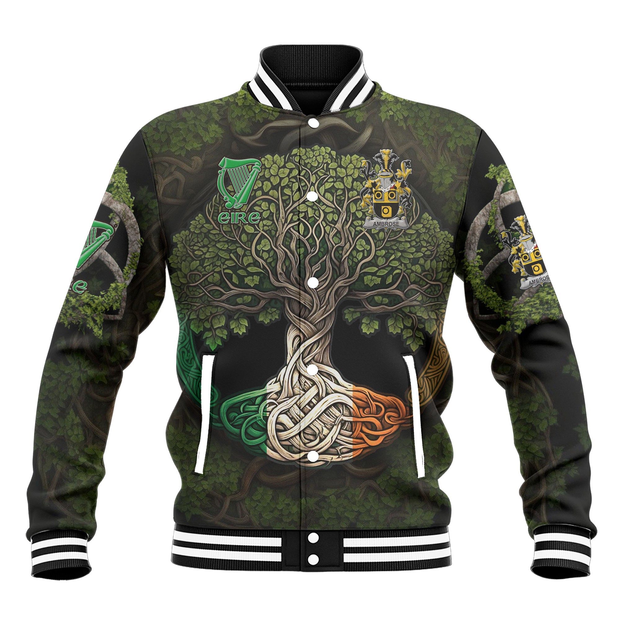 Ambrose Baseball Jackets Ireland Is My Root Style