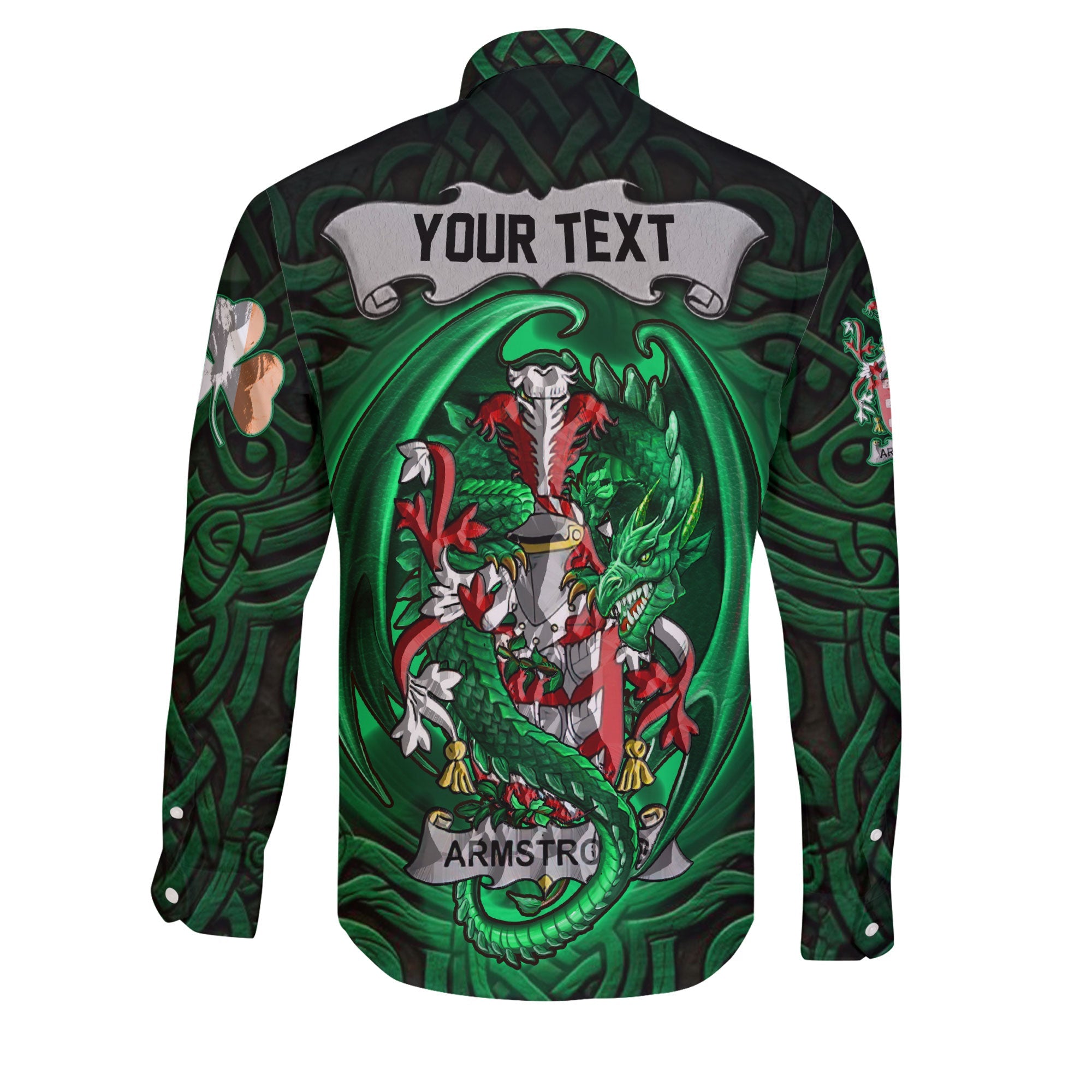 Armstrong Long Sleeve Button Shirts The Green Dragon Of Ireland Style