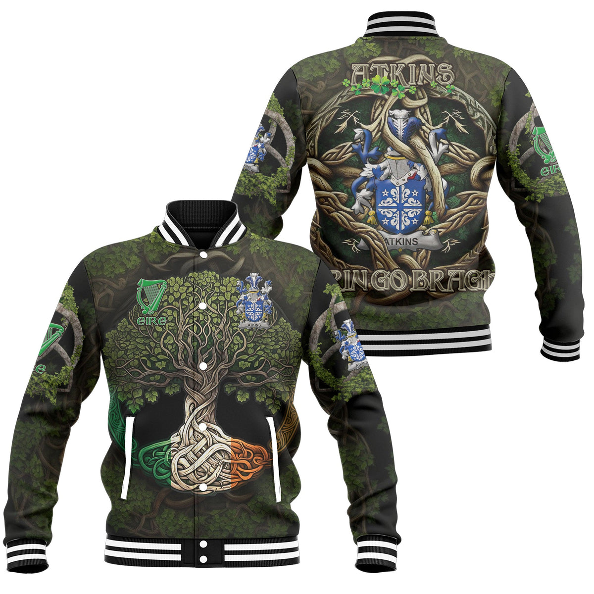 Atkins Baseball Jackets Ireland Is My Root Style