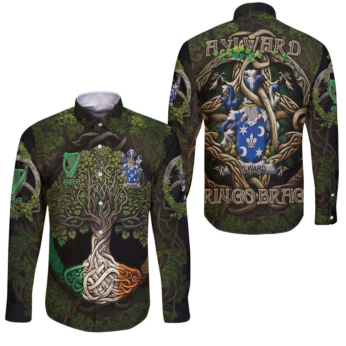 Aylward Long Sleeve Button Shirts Ireland Is My Root Style