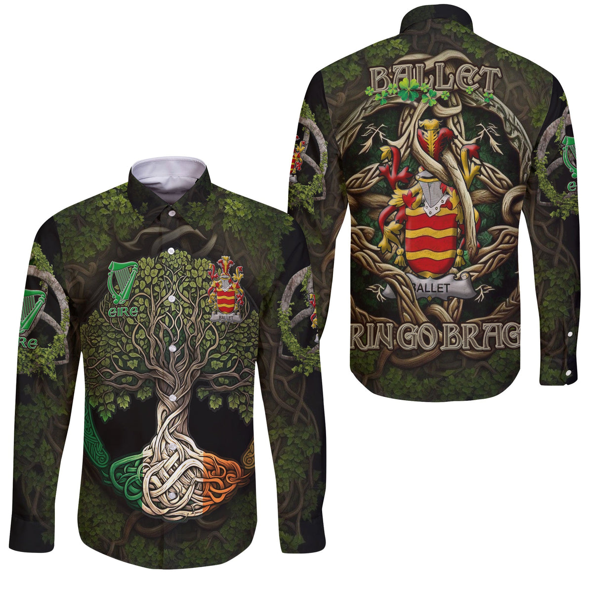 Ballet Long Sleeve Button Shirts Ireland Is My Root Style