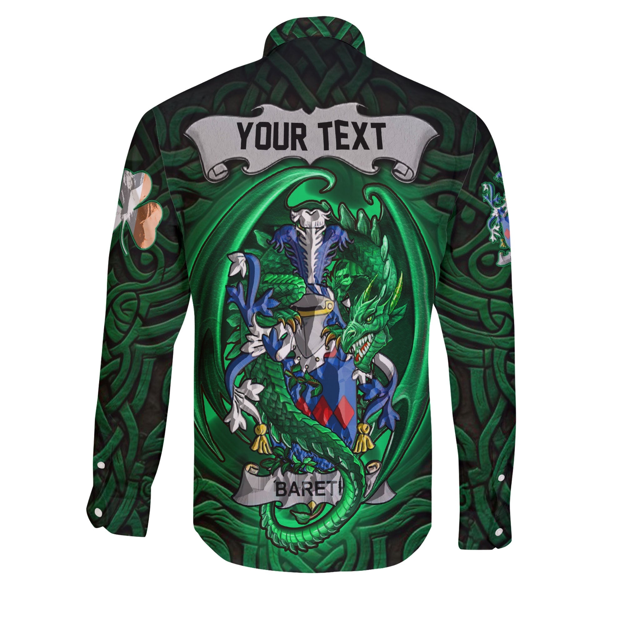 Bareth Long Sleeve Button Shirts The Green Dragon Of Ireland Style