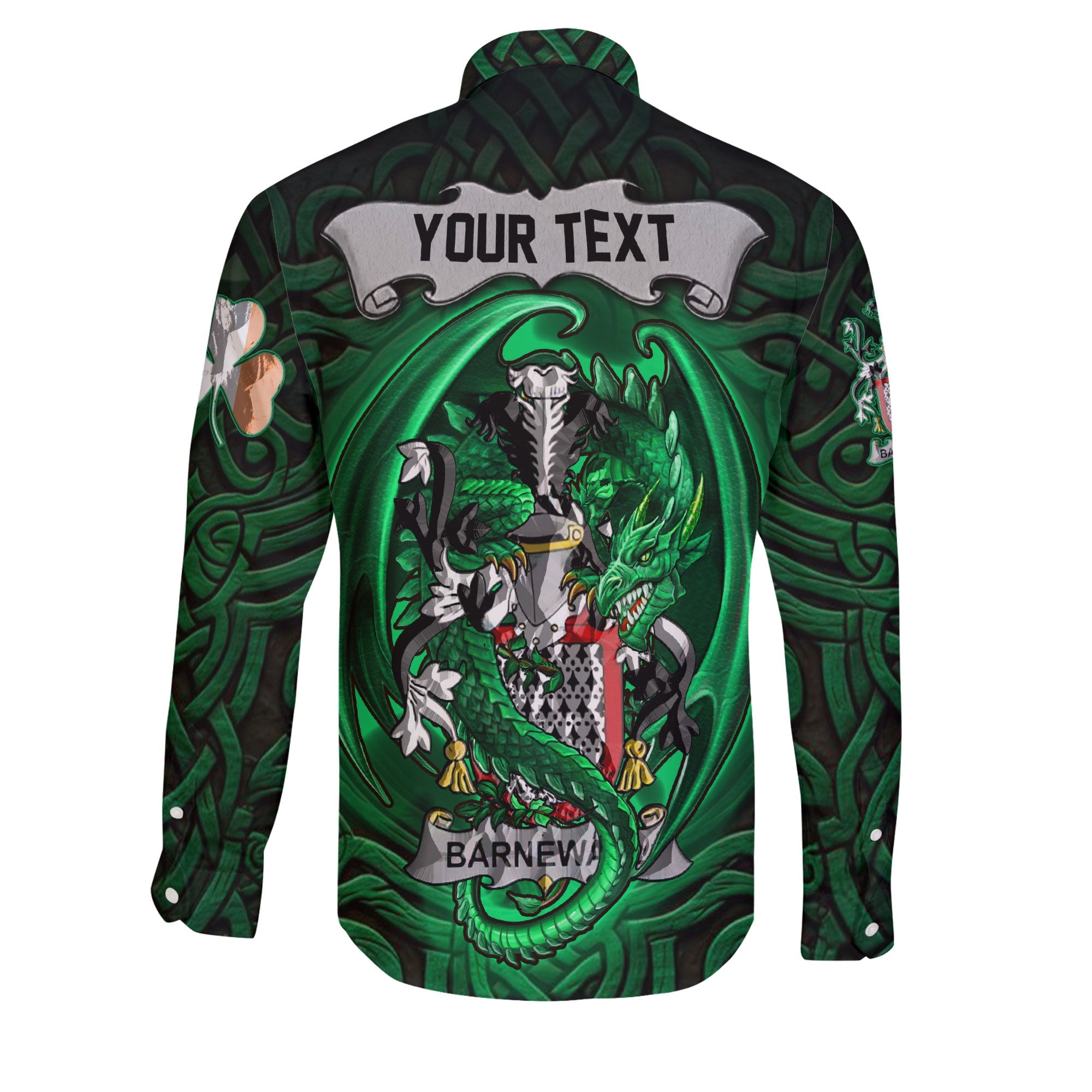 Barnewall Long Sleeve Button Shirts The Green Dragon Of Ireland Style