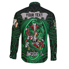 Behan Long Sleeve Button Shirts The Green Dragon Of Ireland Style