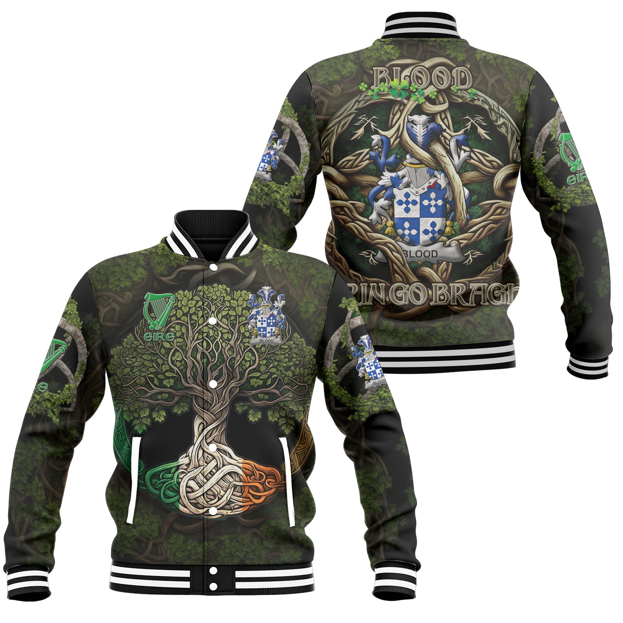 Blood Baseball Jackets Ireland Is My Root Style