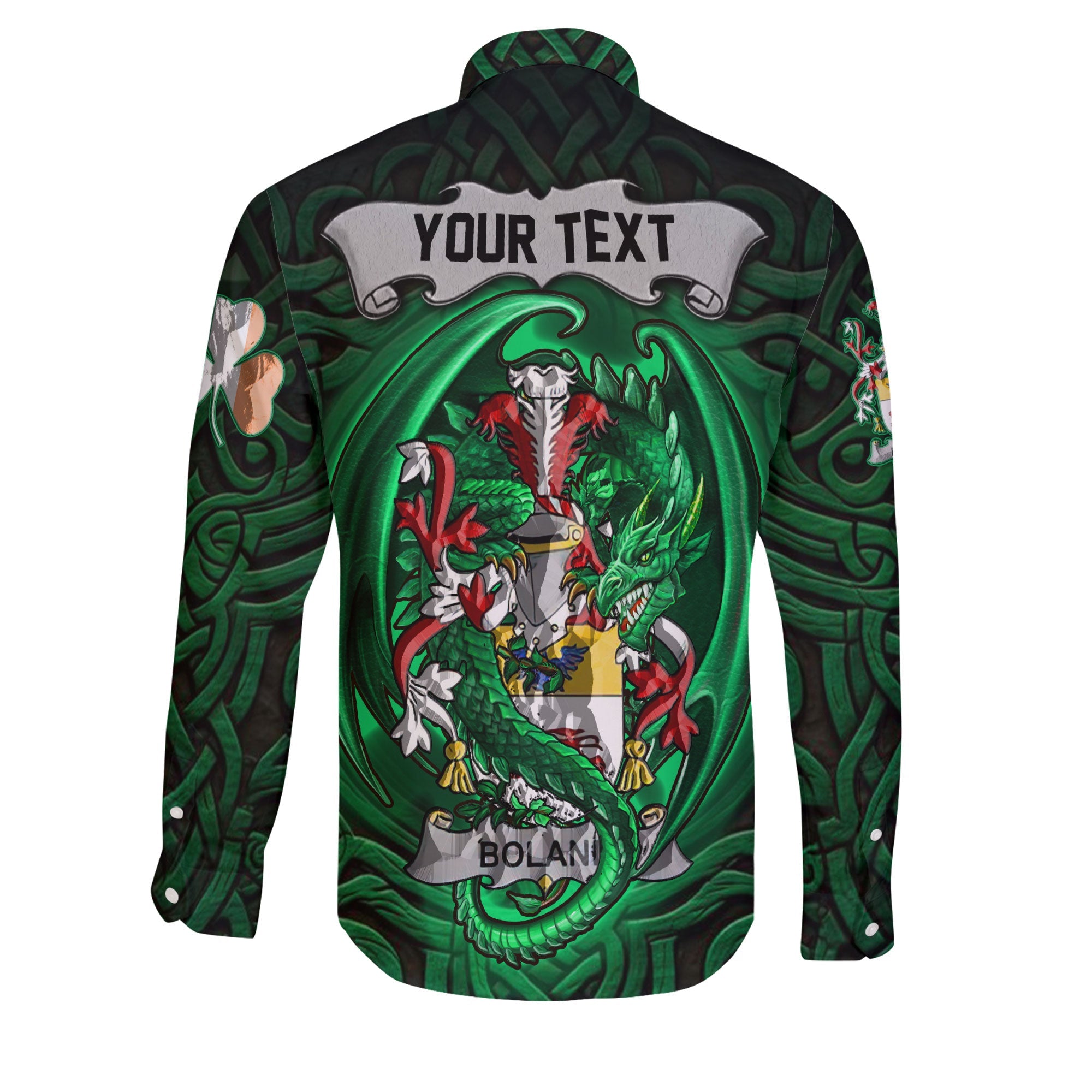 Boland or O Boland Long Sleeve Button Shirts The Green Dragon Of Ireland Style