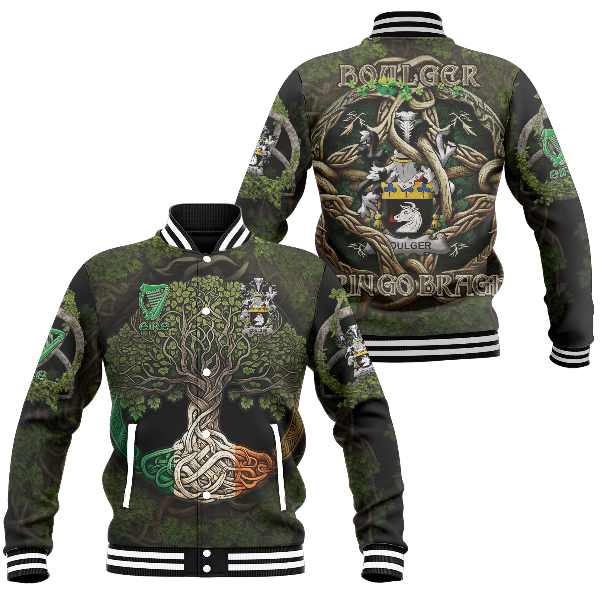 Boulger or O Bolger Baseball Jackets Ireland Is My Root Style