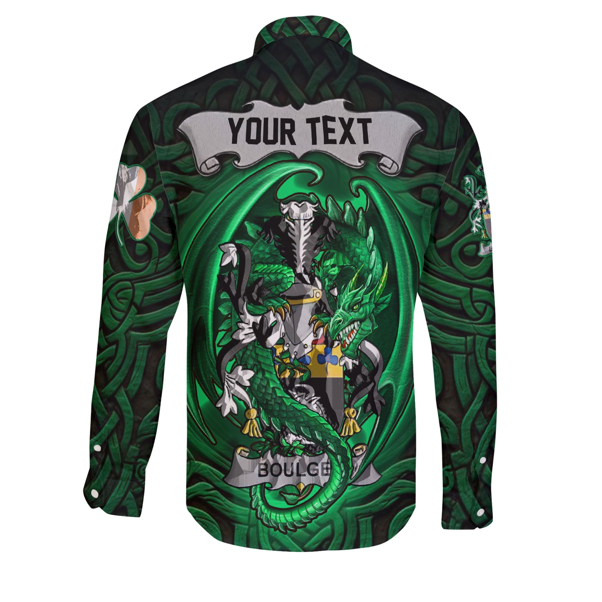 Boulger or O Bolger Long Sleeve Button Shirts The Green Dragon Of Ireland Style