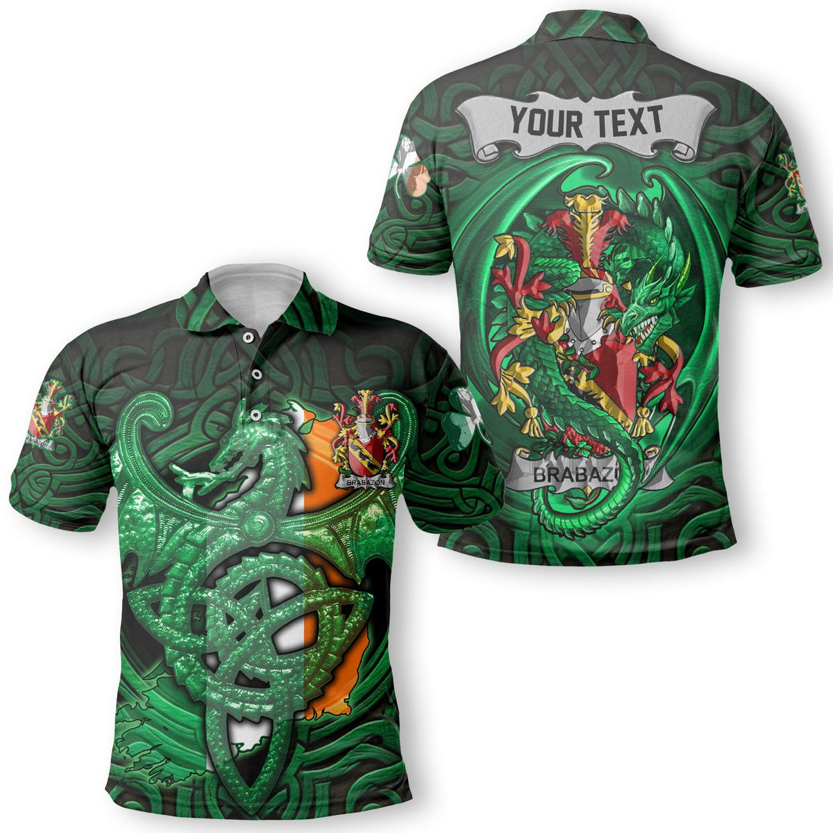 Brabazon Polo Shirts The Green Dragon Of Ireland Style