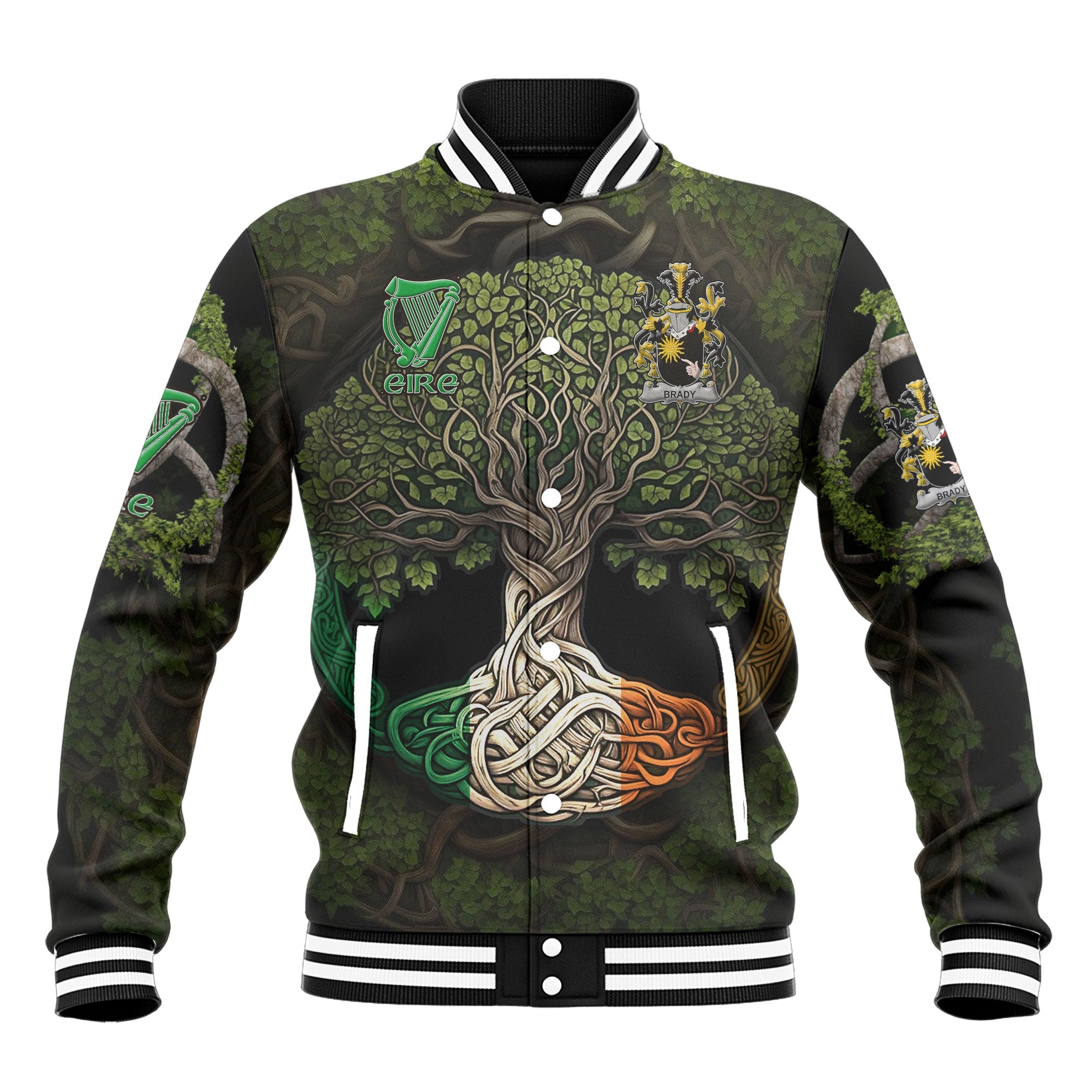Brady or McBrady Baseball Jackets Ireland Is My Root Style