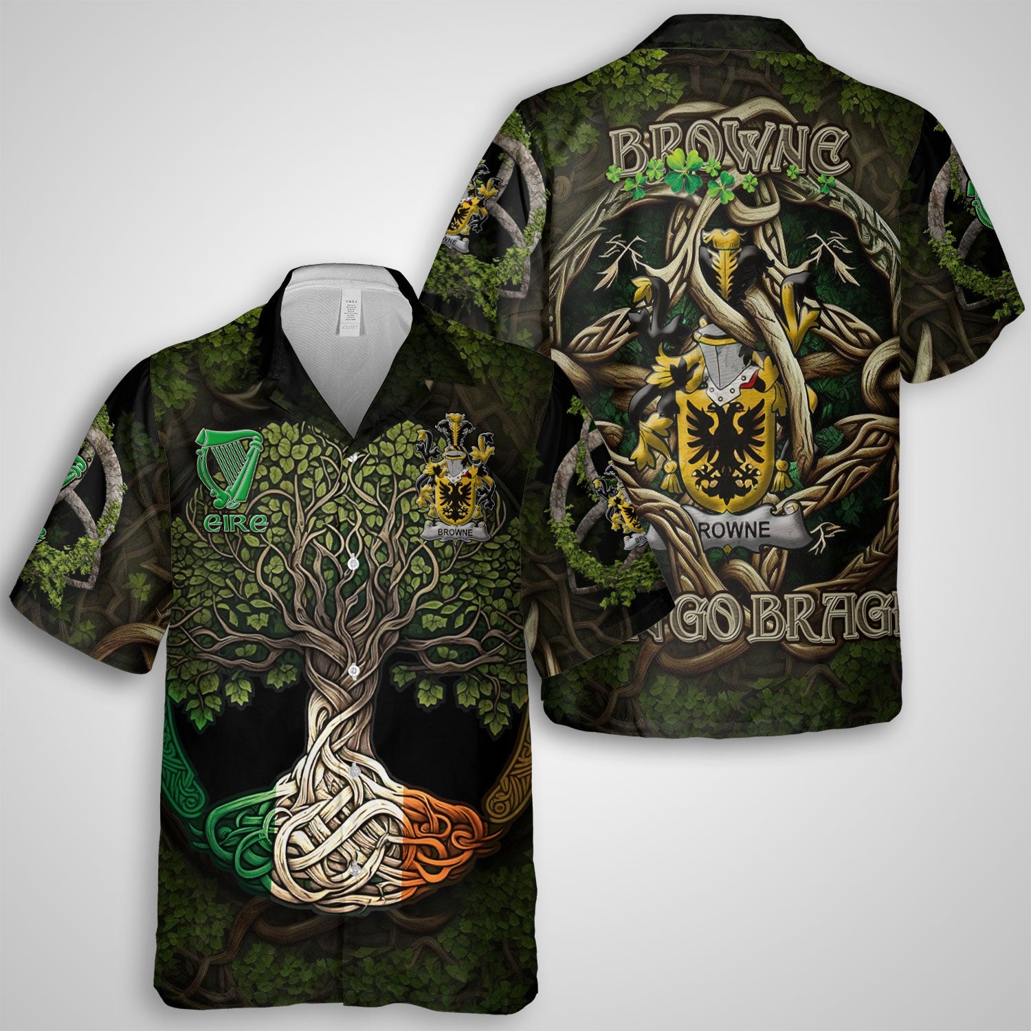 Browne Hawaiian Shirts Ireland Is My Root Style