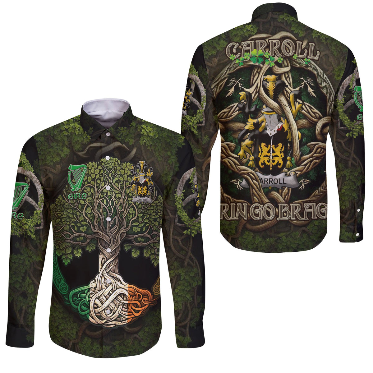 Carroll or O Carroll Long Sleeve Button Shirts Ireland Is My Root Style