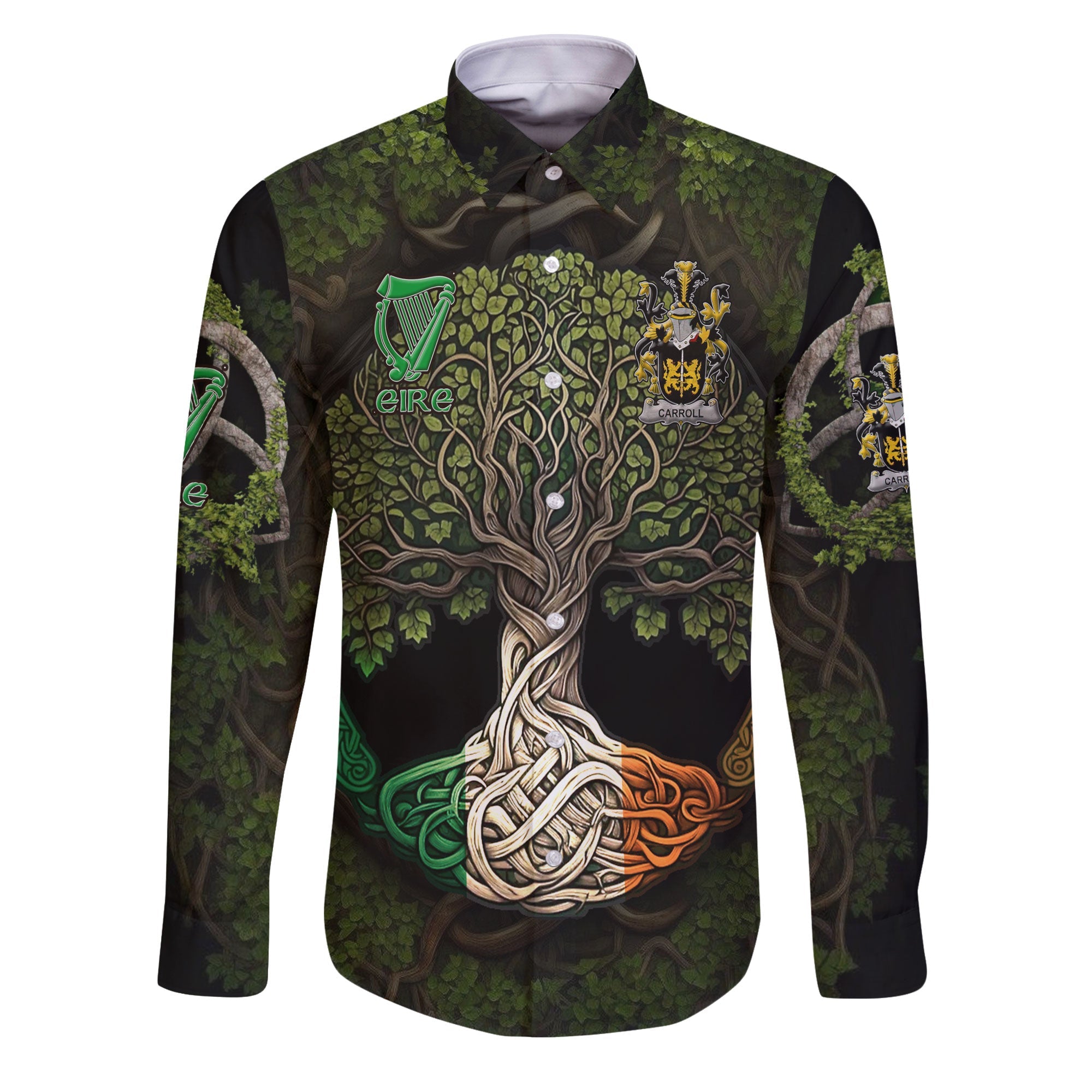 Carroll or O Carroll Long Sleeve Button Shirts Ireland Is My Root Style