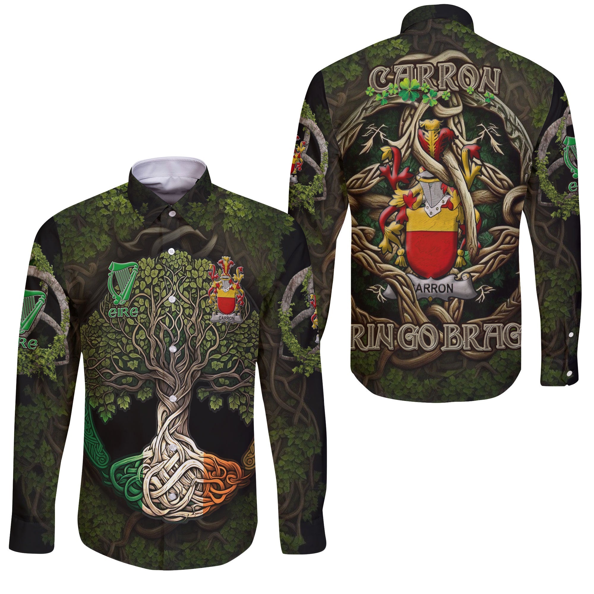 Carron Long Sleeve Button Shirts Ireland Is My Root Style