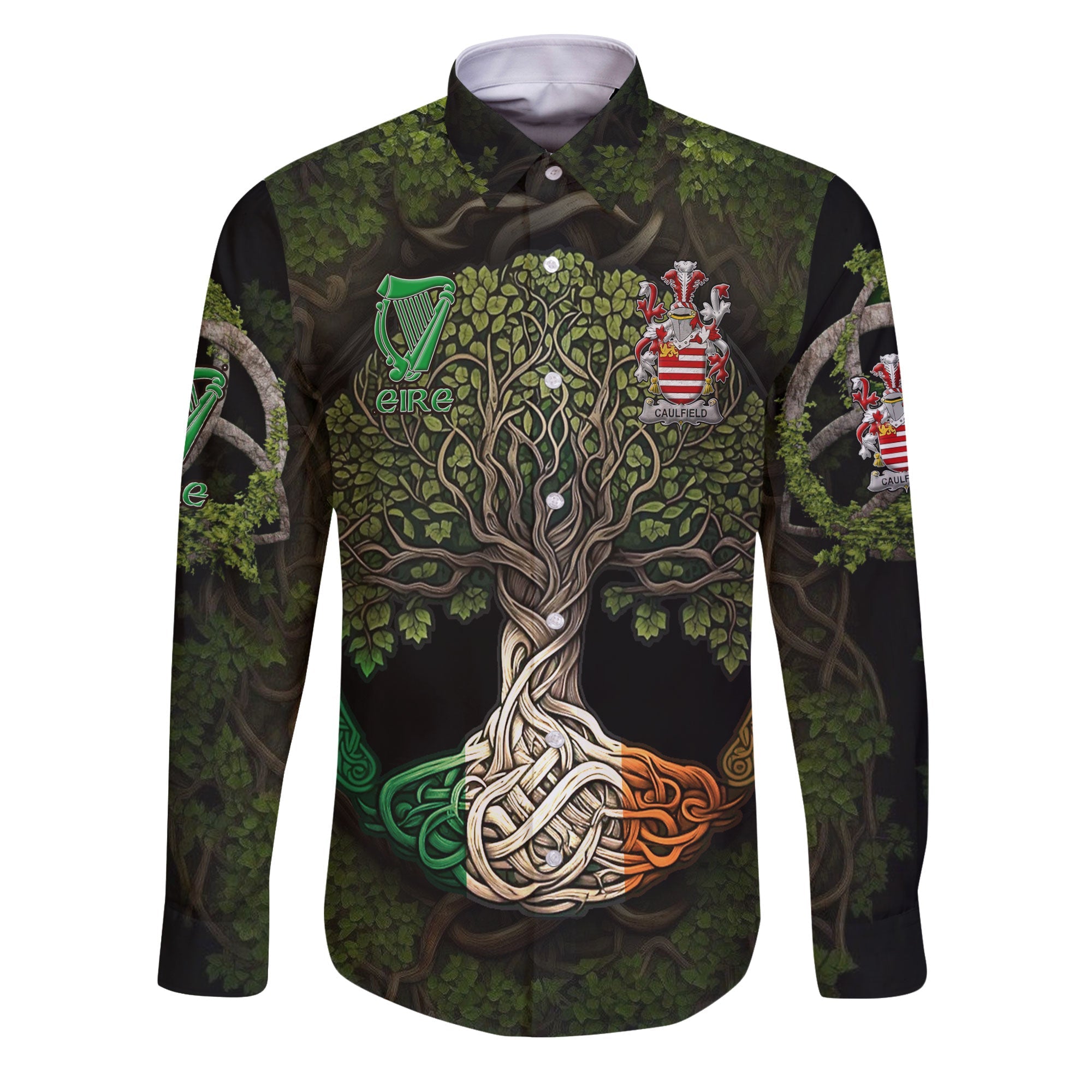 Caulfield or Gaffney Long Sleeve Button Shirts Ireland Is My Root Style