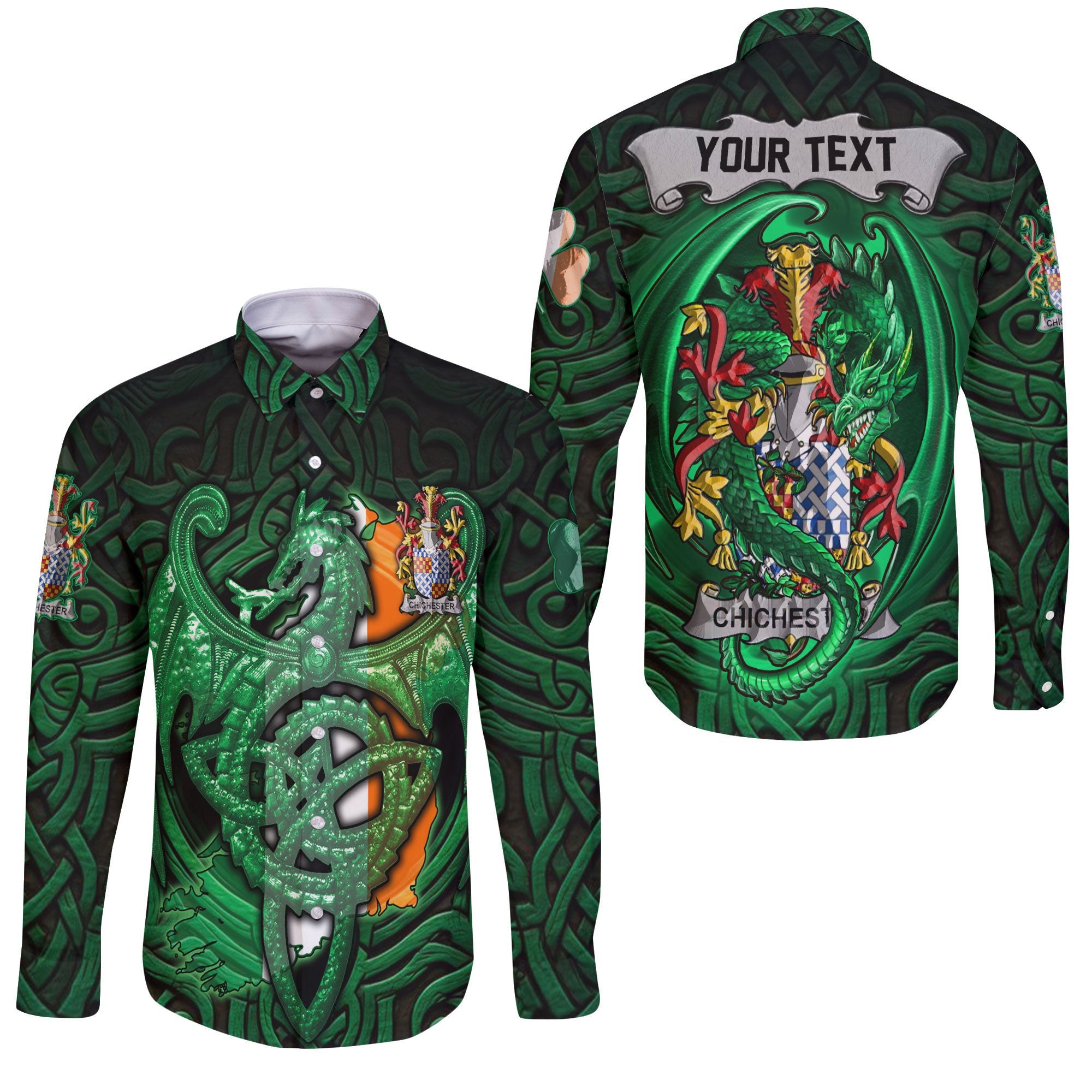 Chichester Long Sleeve Button Shirts The Green Dragon Of Ireland Style