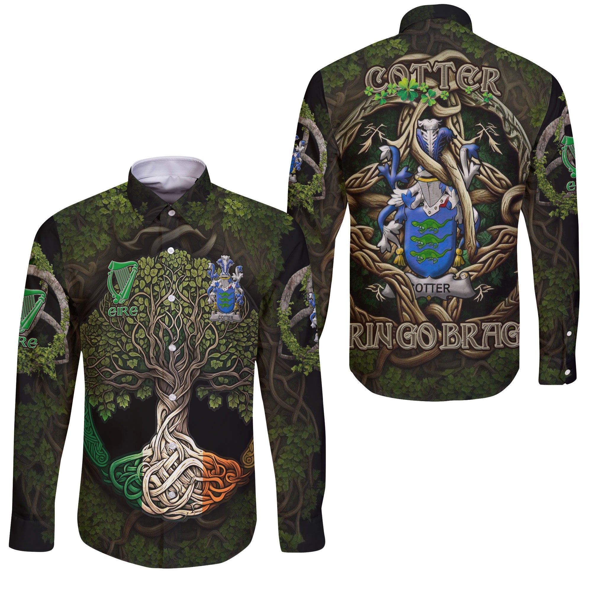 Cotter or MacCotter Long Sleeve Button Shirts Ireland Is My Root Style