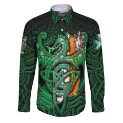 Cremin or O Cremin Long Sleeve Button Shirts The Green Dragon Of Ireland Style