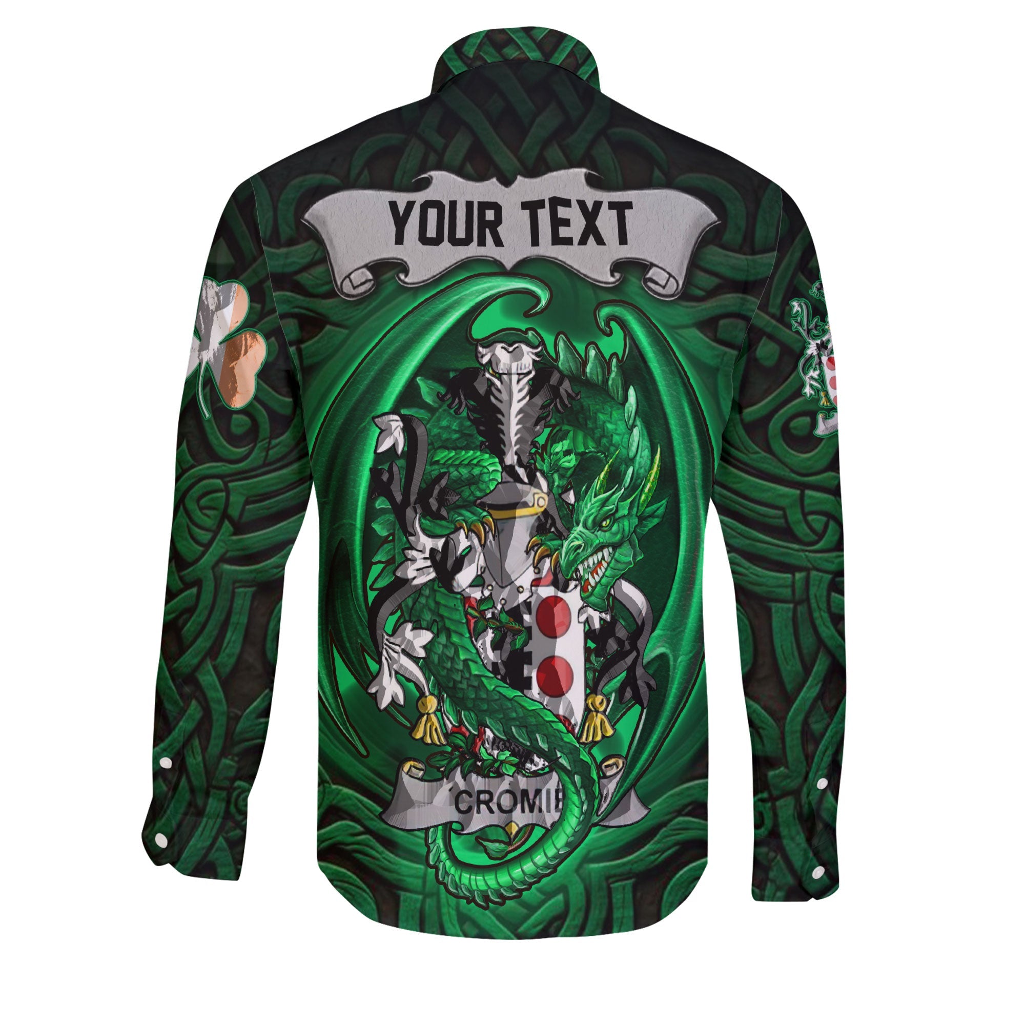 Cromie Long Sleeve Button Shirts The Green Dragon Of Ireland Style