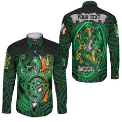 Curdy or McCurdy Long Sleeve Button Shirts The Green Dragon Of Ireland Style