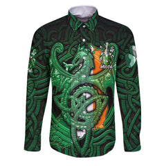 Curtin or McCurtin Long Sleeve Button Shirts The Green Dragon Of Ireland Style