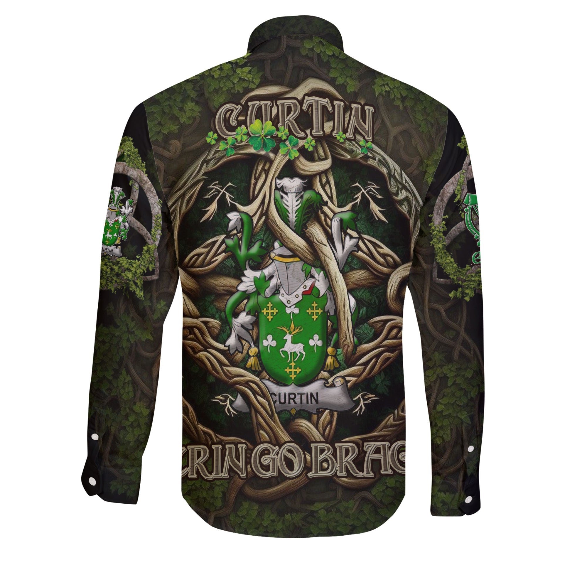 Curtin or McCurtin Long Sleeve Button Shirts Ireland Is My Root Style