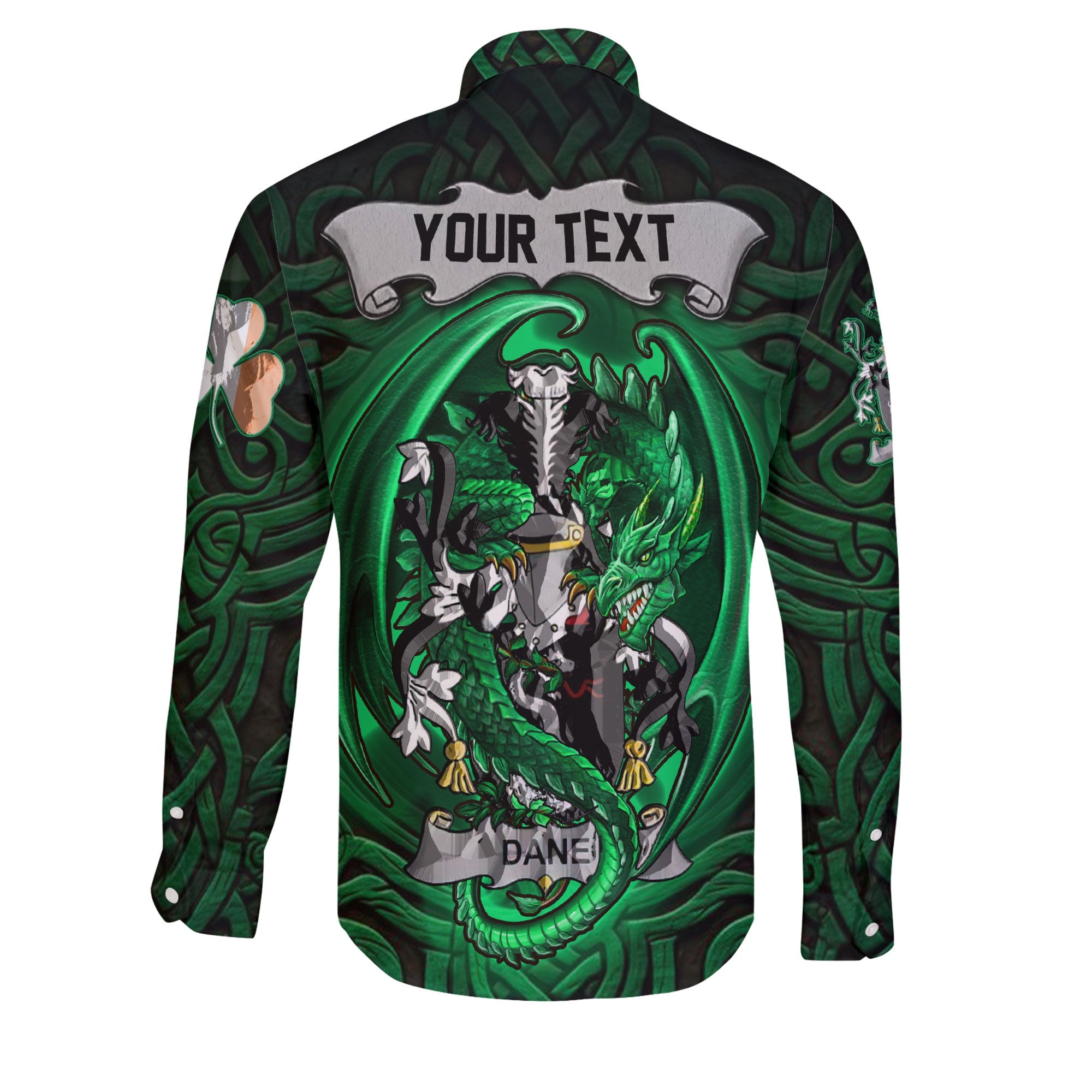 Dane or O Dane Long Sleeve Button Shirts The Green Dragon Of Ireland Style