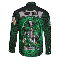 Denn Long Sleeve Button Shirts The Green Dragon Of Ireland Style