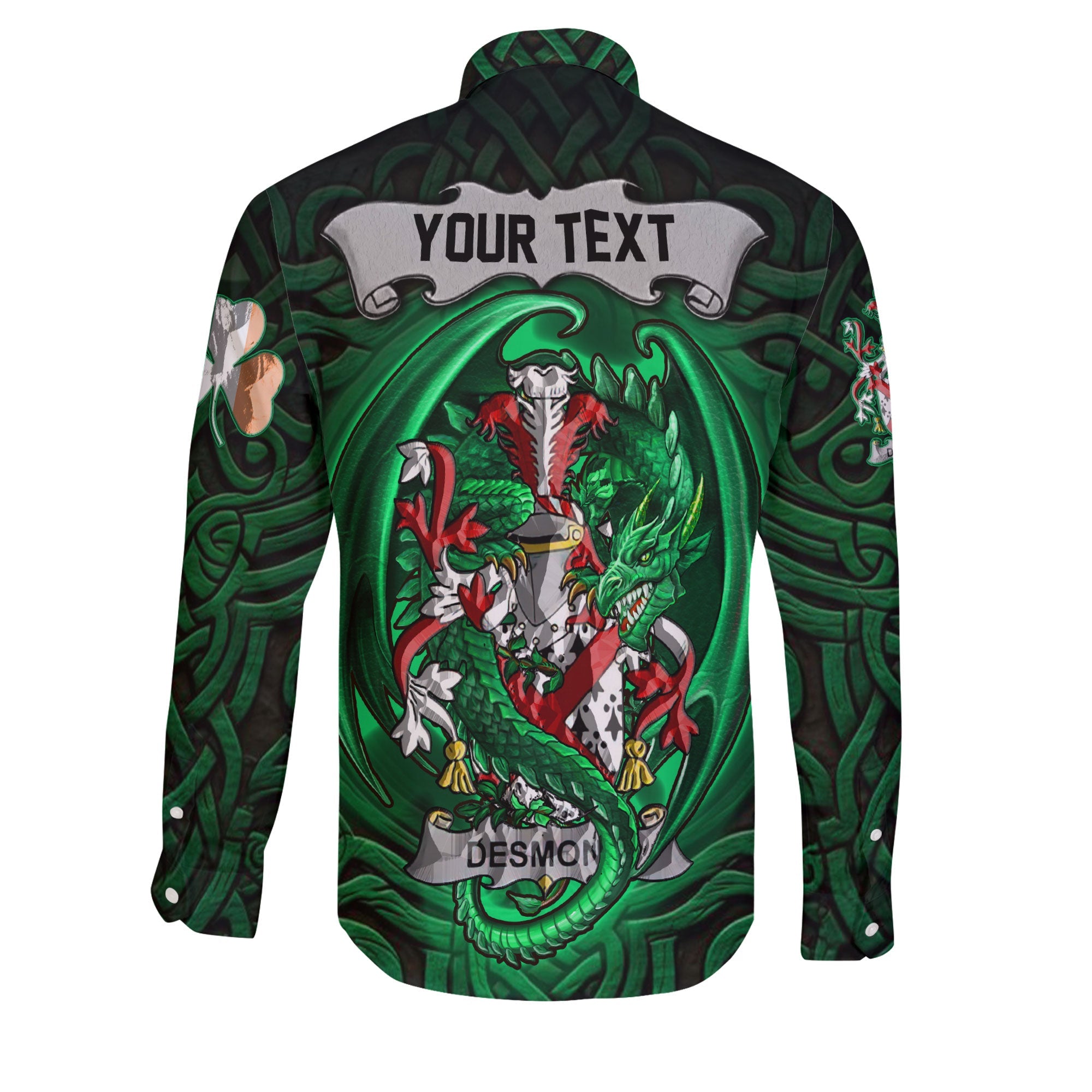 Desmond Long Sleeve Button Shirts The Green Dragon Of Ireland Style