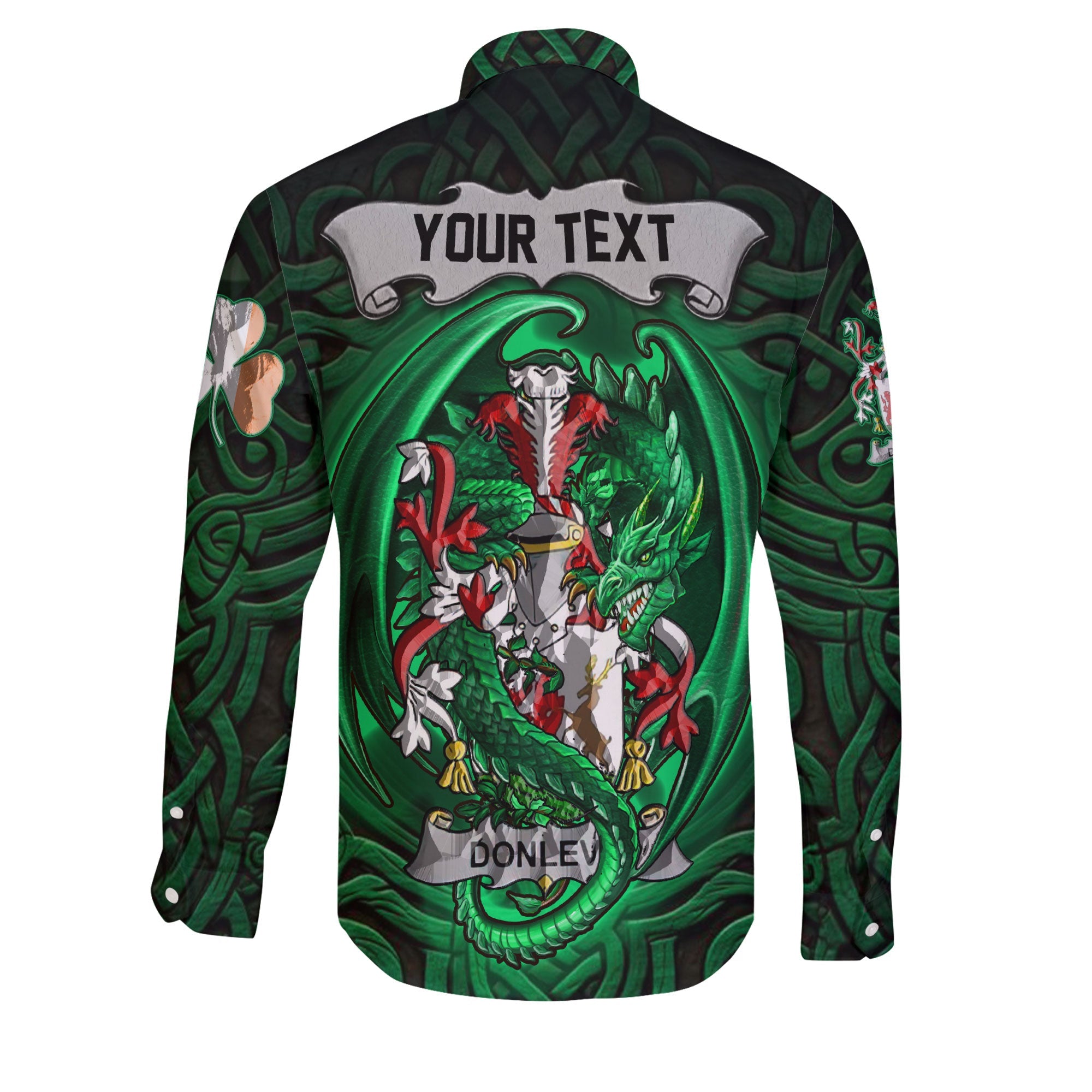Donlevy or O Donlevy Long Sleeve Button Shirts The Green Dragon Of Ireland Style