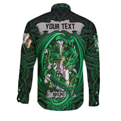 Droney or O Droney Long Sleeve Button Shirts The Green Dragon Of Ireland Style