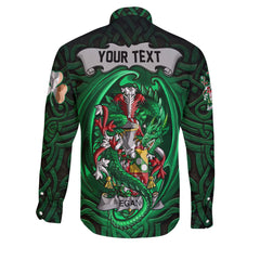 Egan or McEgan Long Sleeve Button Shirts The Green Dragon Of Ireland Style