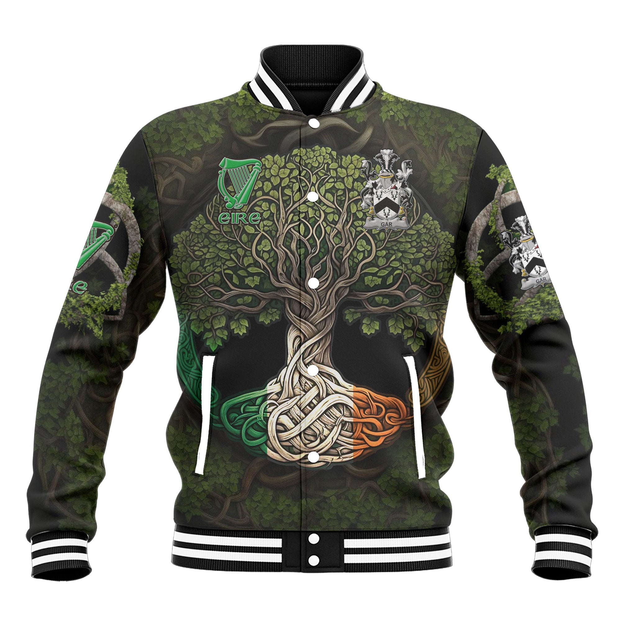 Gar or Garr Baseball Jackets Ireland Is My Root Style