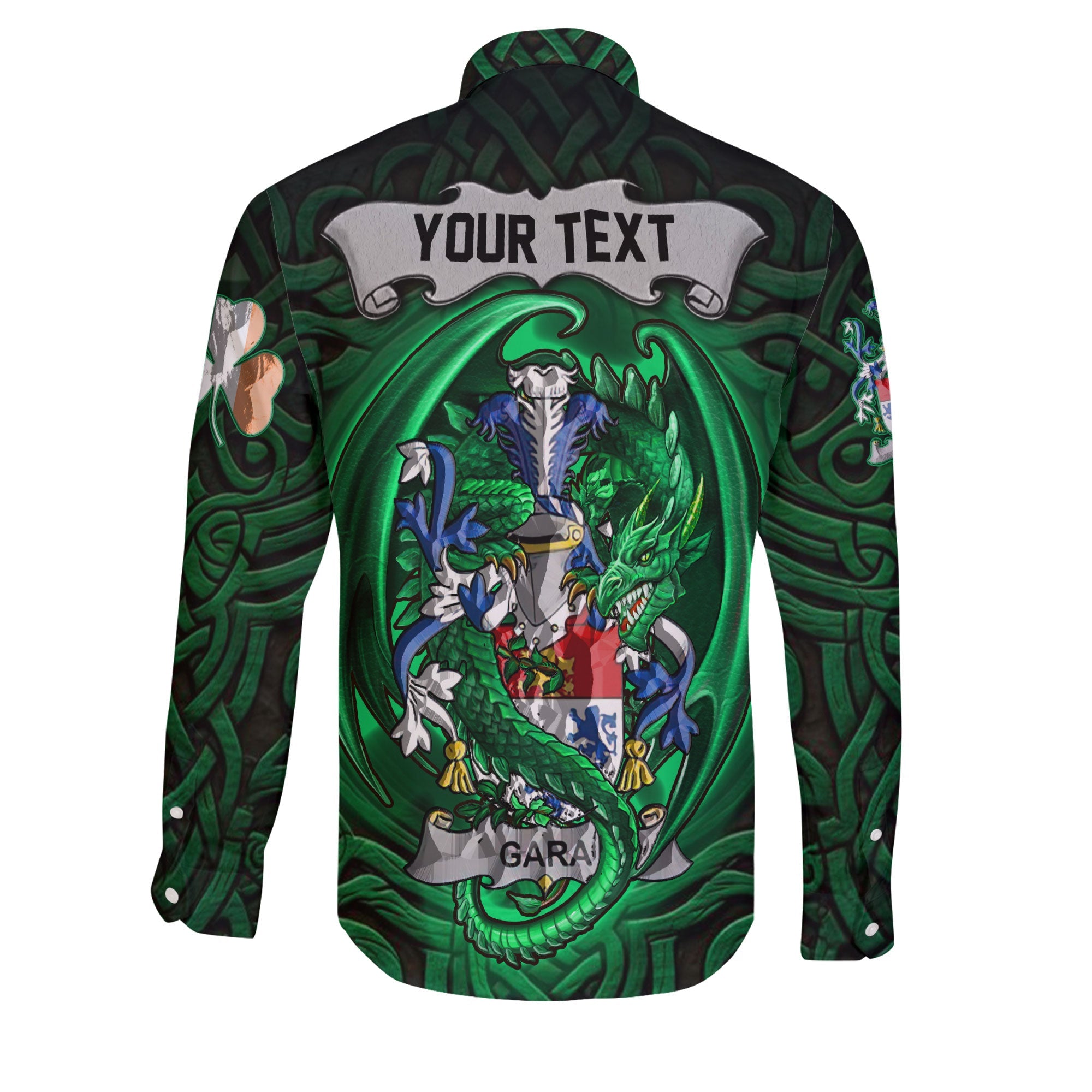 Gara or O Gara Long Sleeve Button Shirts The Green Dragon Of Ireland Style