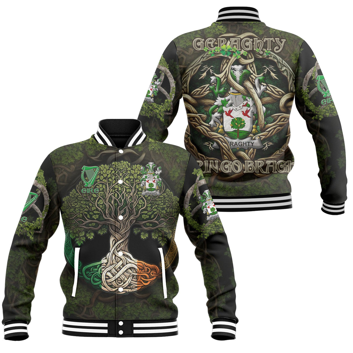 Geraghty or McGarrity Baseball Jackets Ireland Is My Root Style