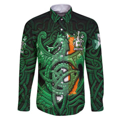 Going Long Sleeve Button Shirts The Green Dragon Of Ireland Style