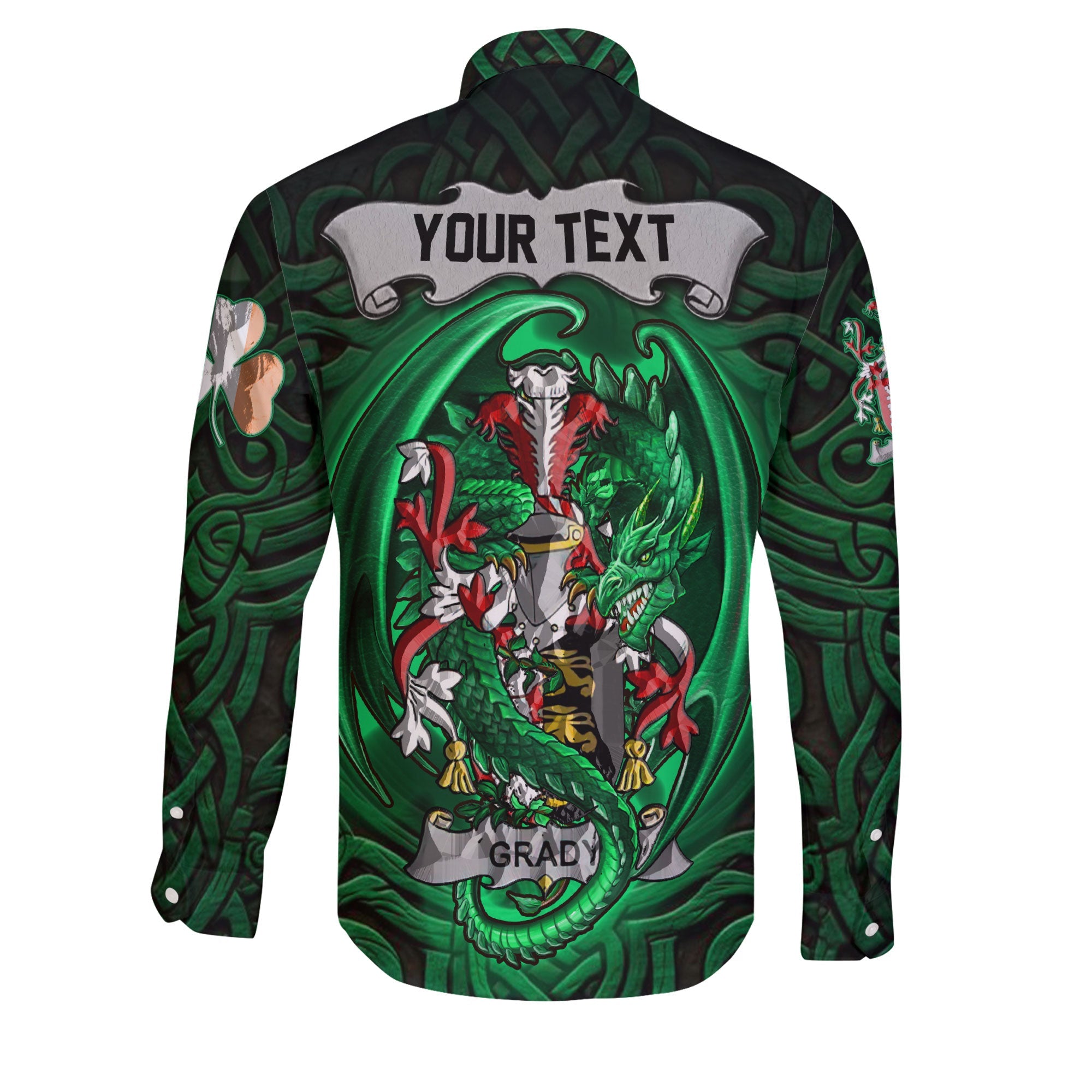 Grady or O Grady Long Sleeve Button Shirts The Green Dragon Of Ireland Style