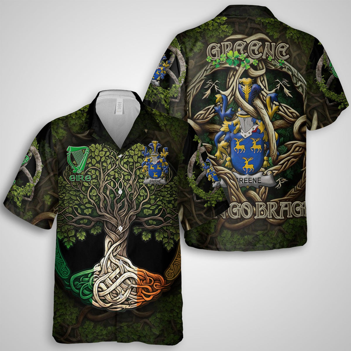 Greene Hawaiian Shirts Ireland Is My Root Style